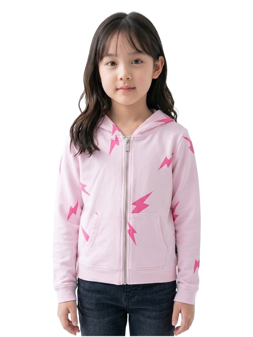 t2Love Pink Lightning Bolt Zip Hoodie